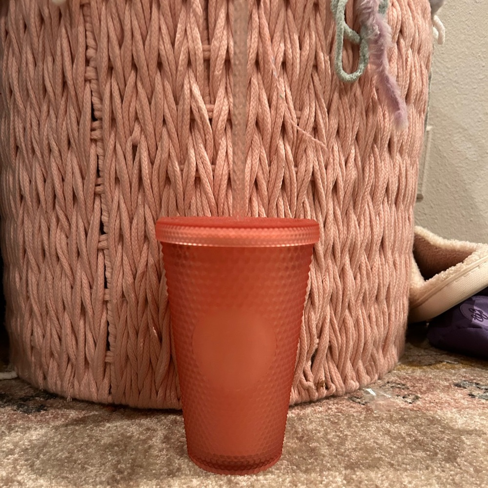Mini pink textured starbucks cup